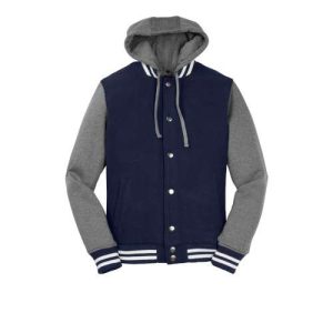rue Navy/Vintage Heather Hoodie Cotton Letter Jacket