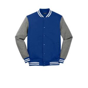 True Royal/Vintage Heather Cotton Sleeved Letter Jacket