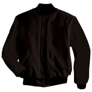 Black Vinyl Sleeved Letter Jacket