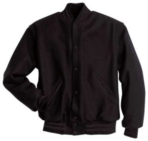 Black Wool Sleeve Letter Jacket