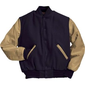 Dark Navy/Cream Vinyl Sleeved Letter Jacket
