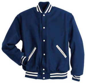 Dark Royal/White Wool Sleeved Varsity Jacket