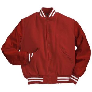 Scarlet/White Wool Sleeved Letter Jacket