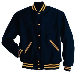 True Navy/Gold Wool Sleeved Letter Jacket