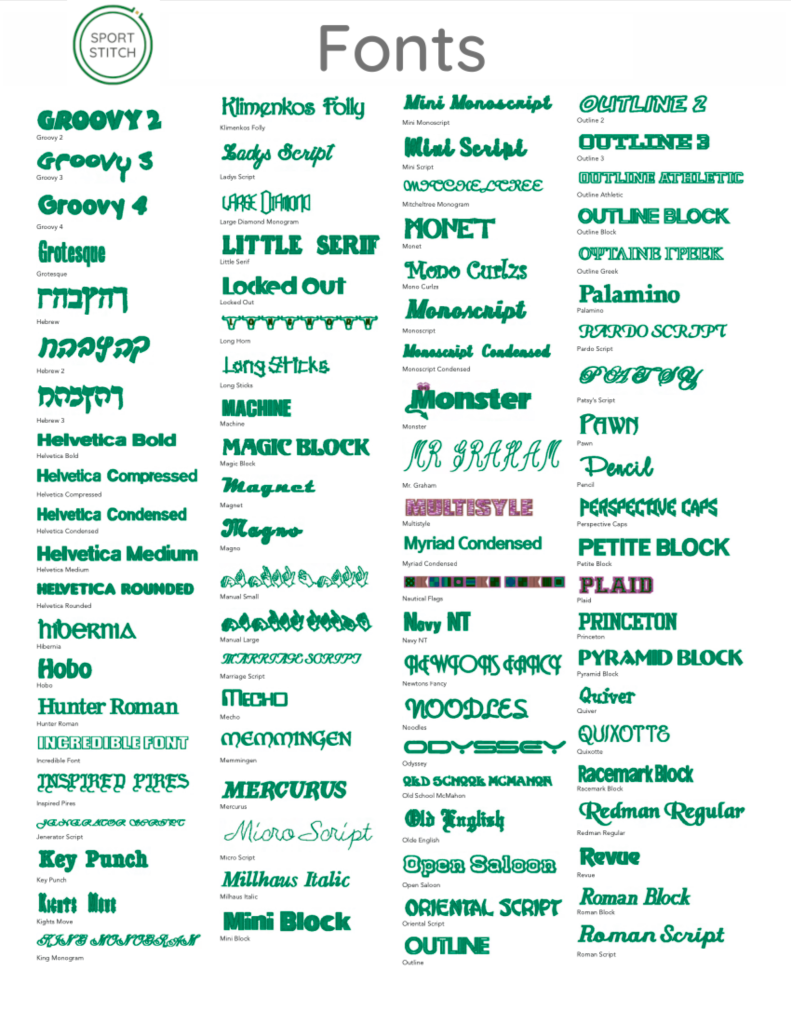 Sport Stitch Fonts Page 2