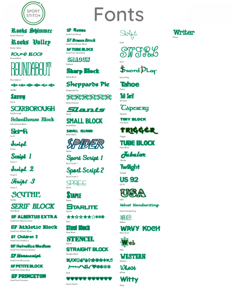 Sport Stitch Fonts Page 3